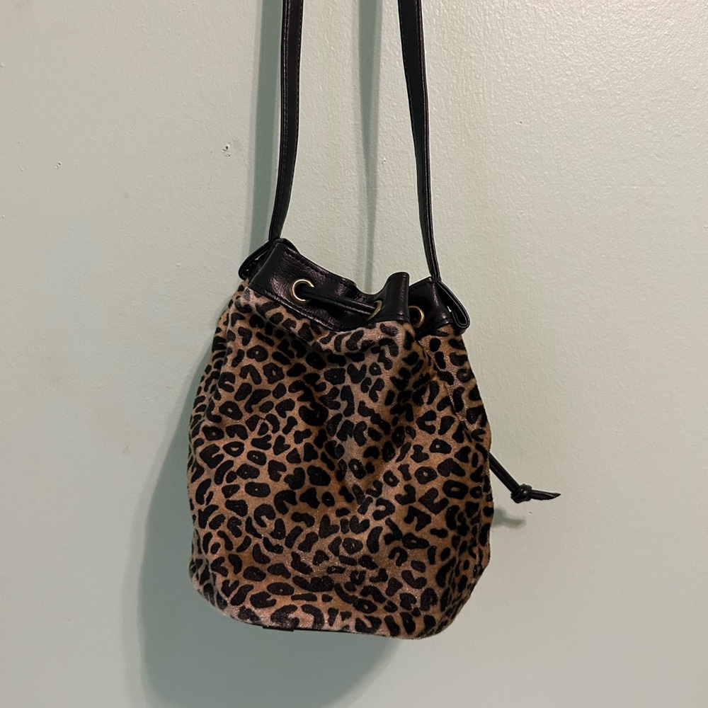 Leopard Print Bucket Bag